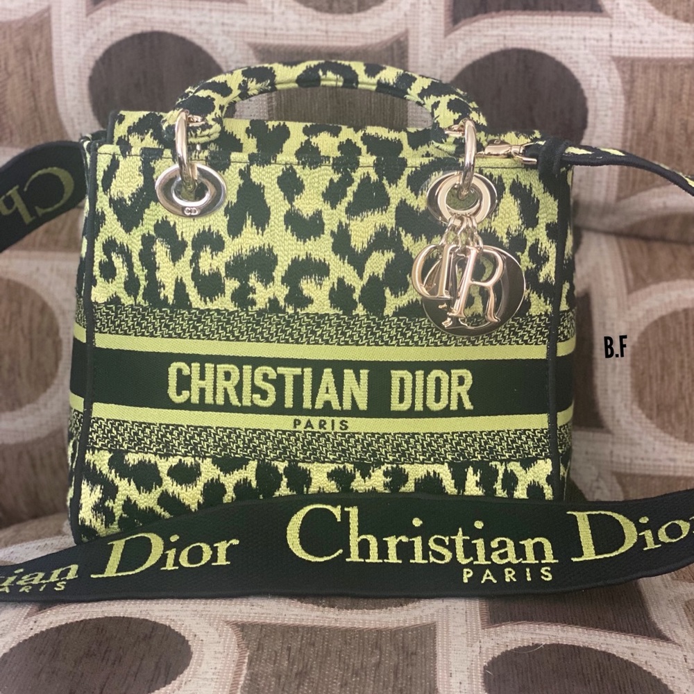 DIOR MEDIUM LADY D-LITE LIME POP MIZZA EMBROIDERY BAG! BRAND NEW!